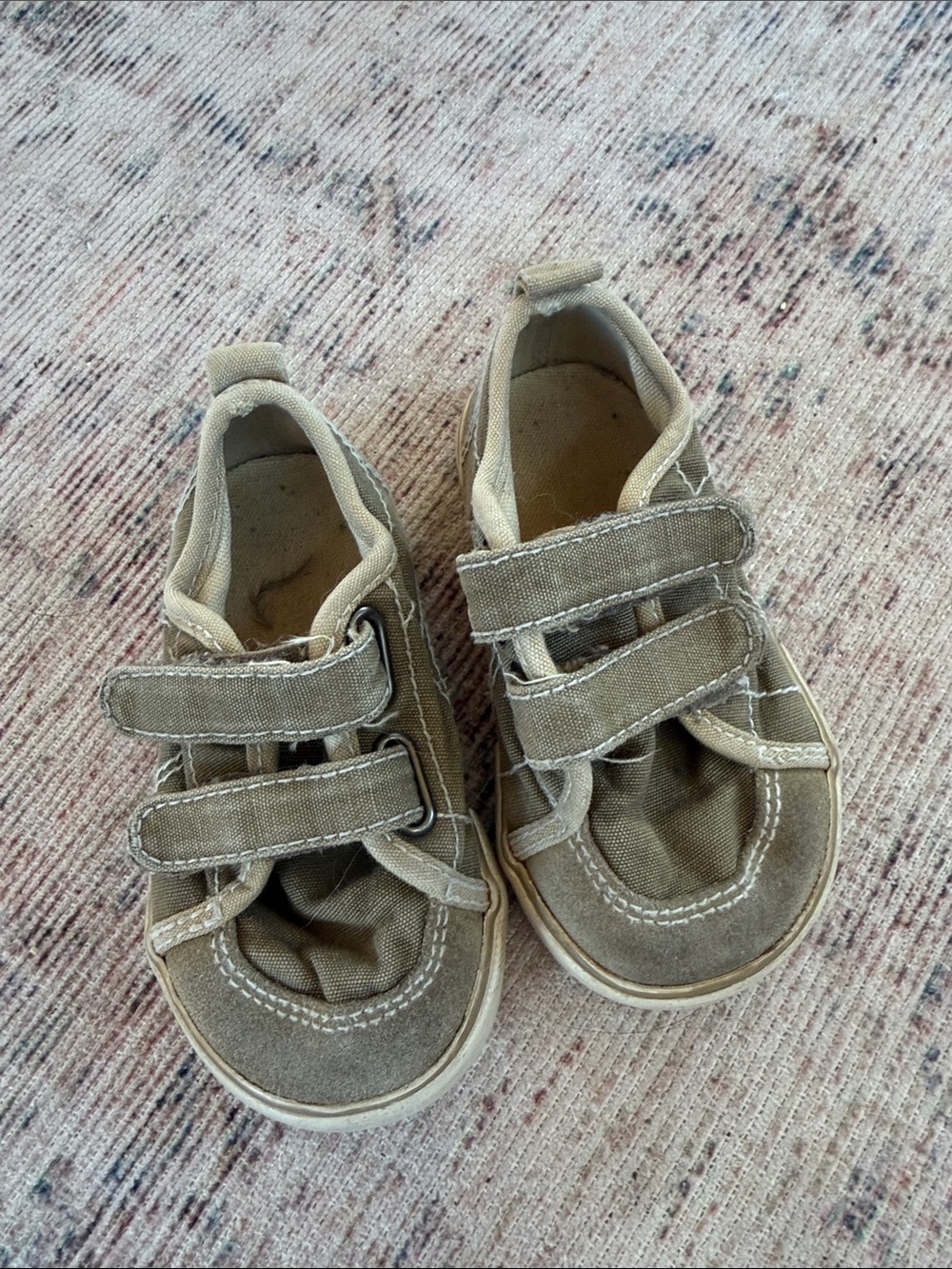 GAP Kids Taupe Canvas Velcro Sneakers Vintage style